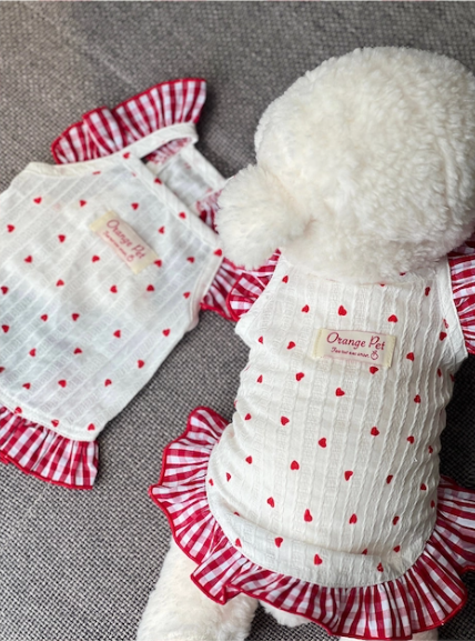 Heart Gingham Pet Dress