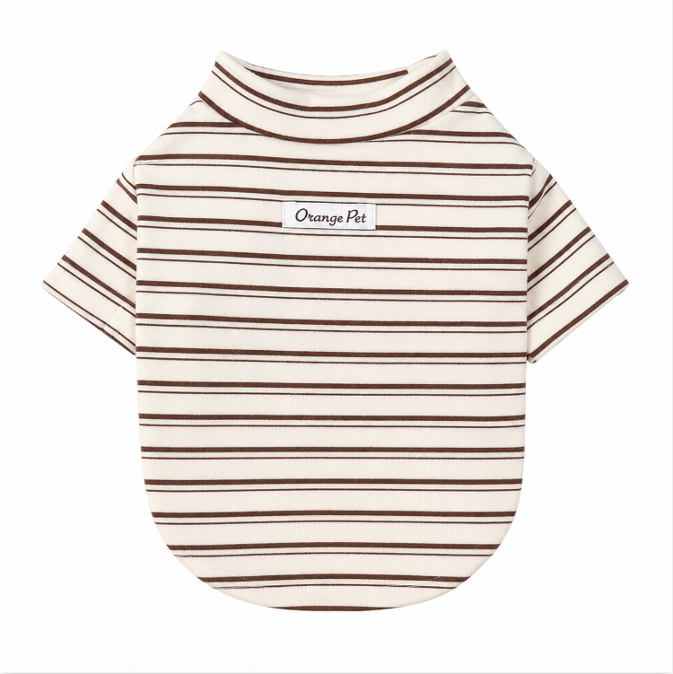 Striped Fleece Pet Turtleneck