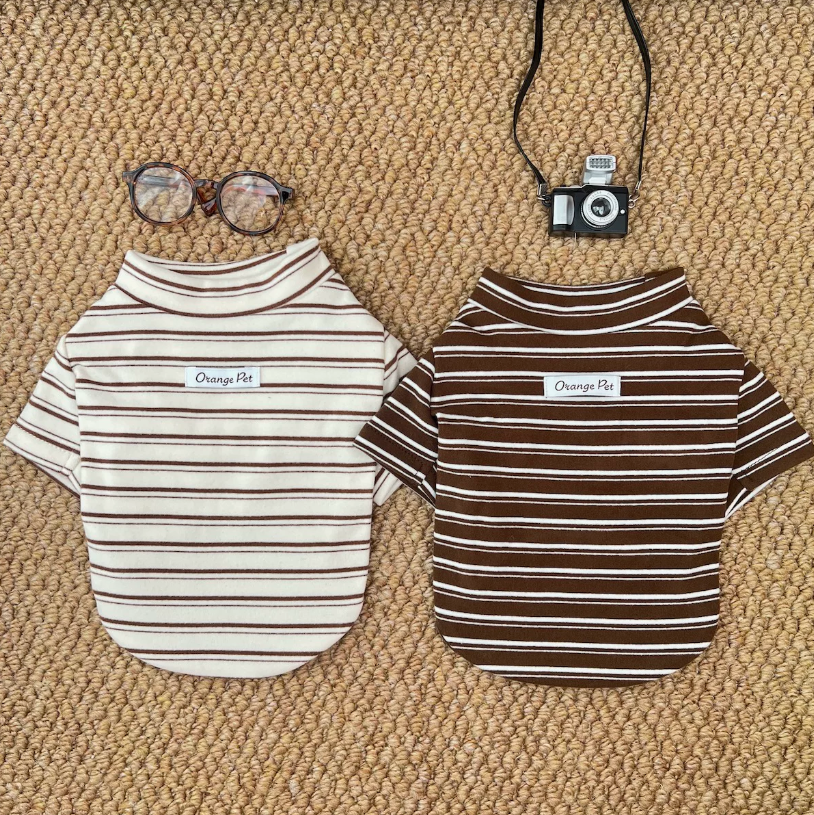 Striped Fleece Pet Turtleneck