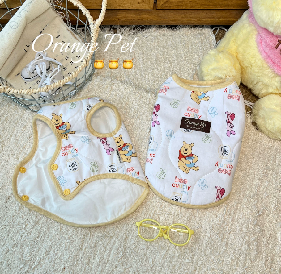 Bear Print Padded Pet Vest