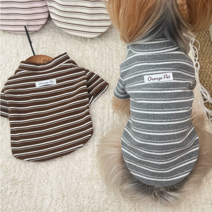 Striped Fleece Pet Turtleneck