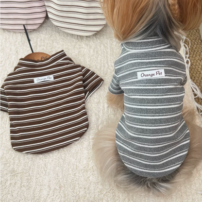 Striped Fleece Pet Turtleneck