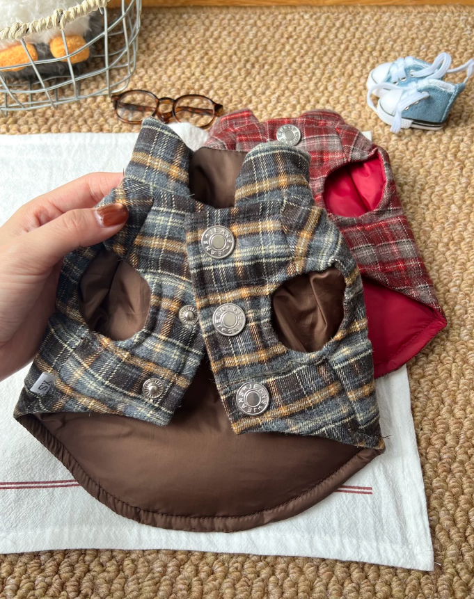 Plaid Winter Pet Vest
