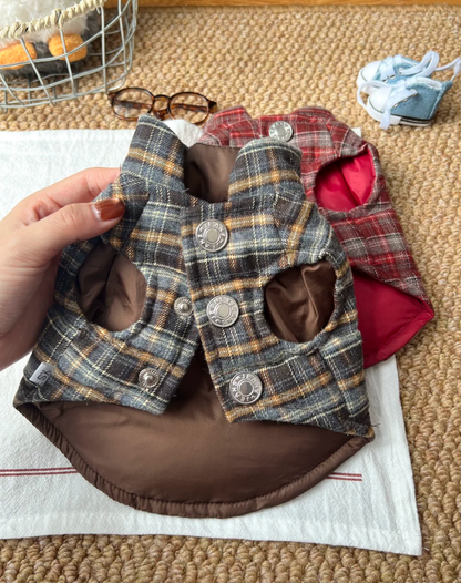 Plaid Winter Pet Vest