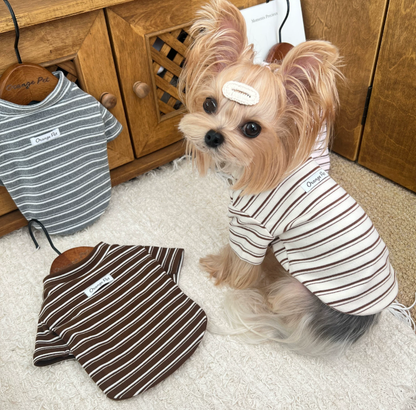 Striped Fleece Pet Turtleneck