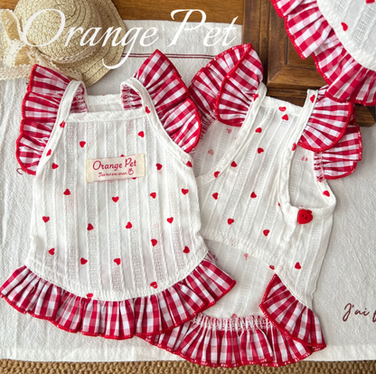 Heart Gingham Pet Dress