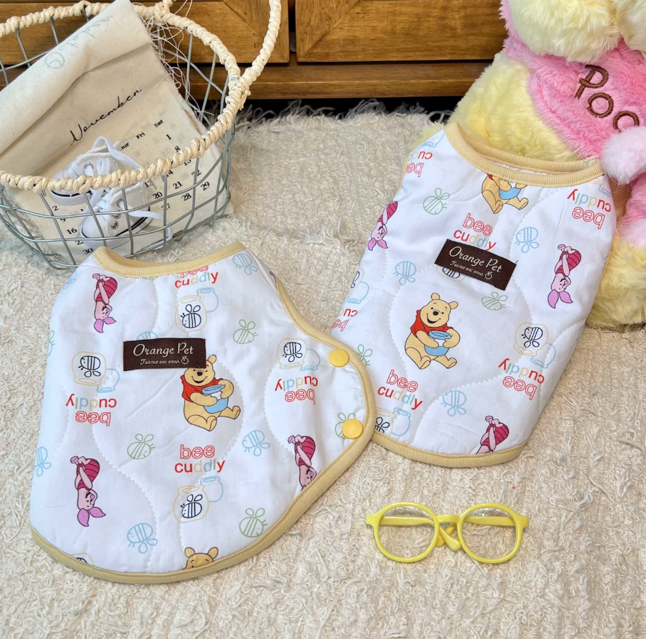 Bear Print Padded Pet Vest