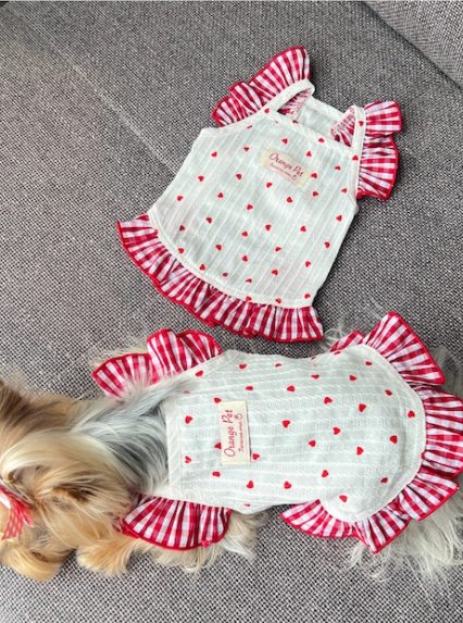 Heart Gingham Pet Dress