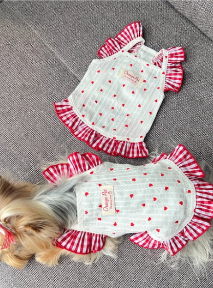 Heart Gingham Pet Dress