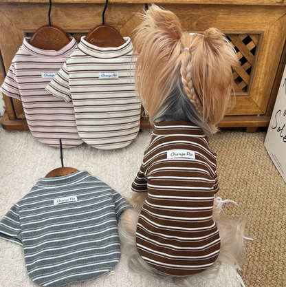 Striped Fleece Pet Turtleneck