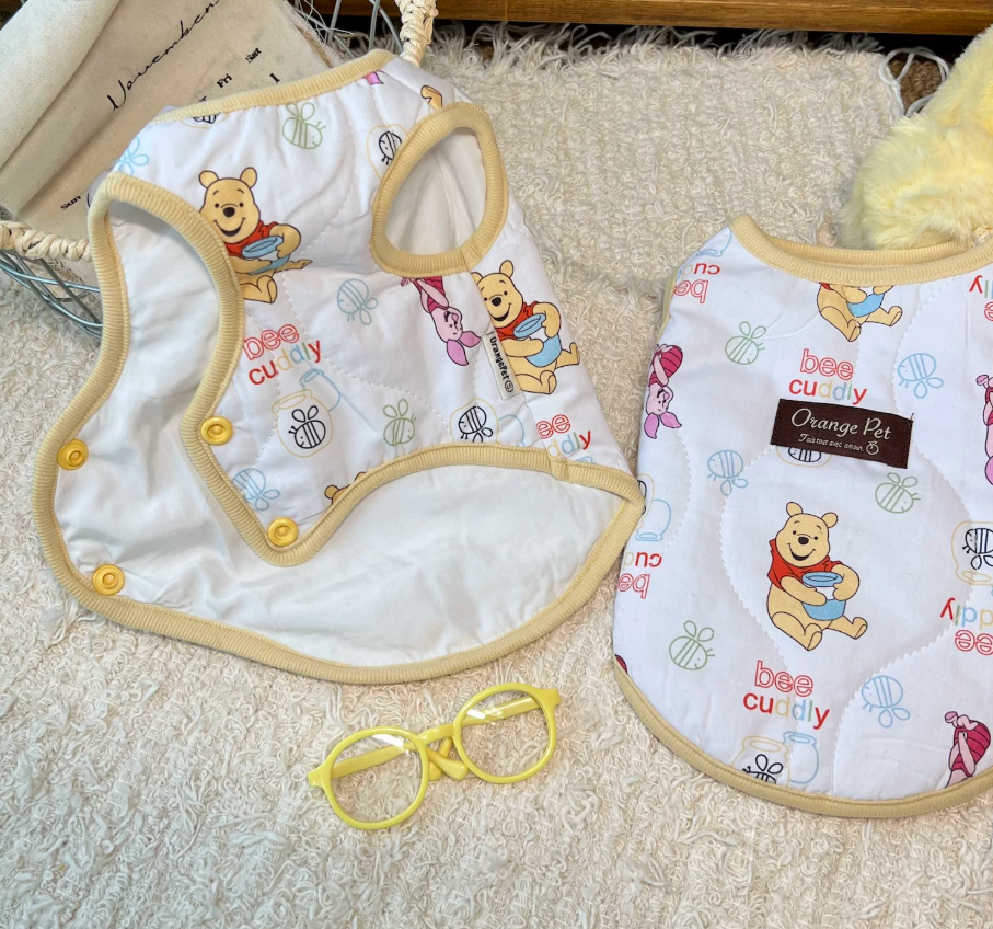 Bear Print Padded Pet Vest