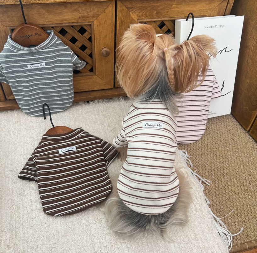 Striped Fleece Pet Turtleneck