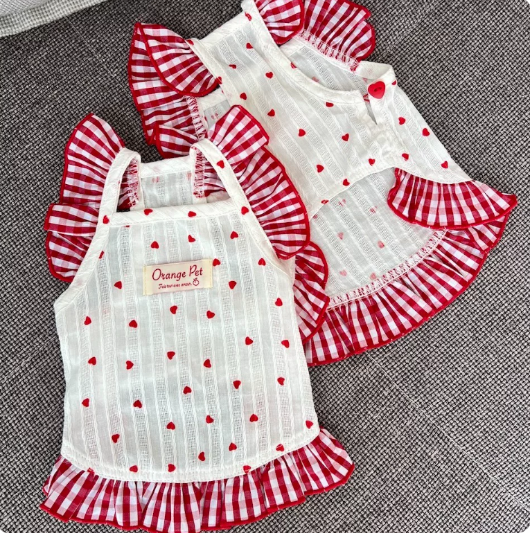 Heart Gingham Pet Dress