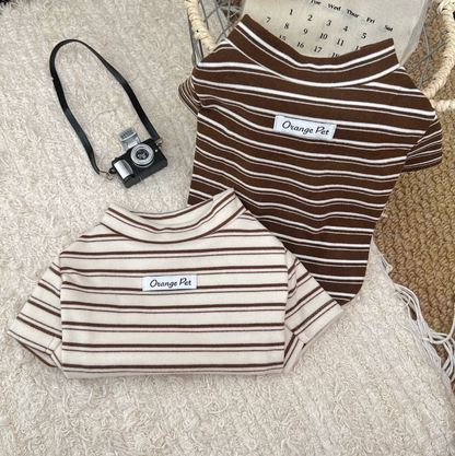 Striped Fleece Pet Turtleneck