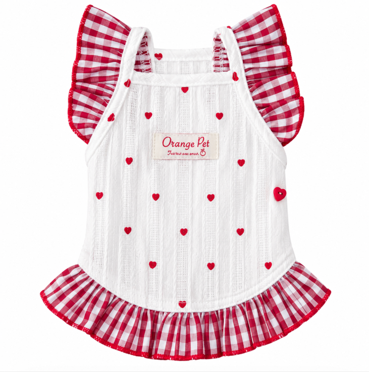 Heart Gingham Pet Dress
