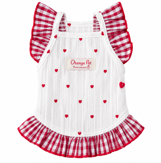 Heart Gingham Pet Dress
