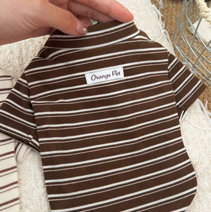 Striped Fleece Pet Turtleneck